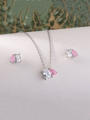 Togetherness Toi Et Moi Pink CZ Set