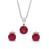 Ruby CZ Solitaire Set