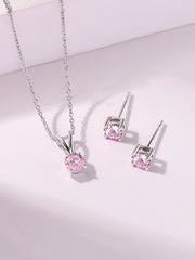1 Carat Pink Solitaire Set
