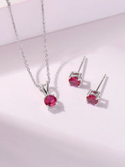 1 Carat Ruby  Solitaire Set