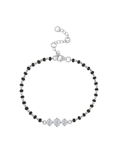 925 Sterling Silver Three Stone Mangalsutra Bracelet