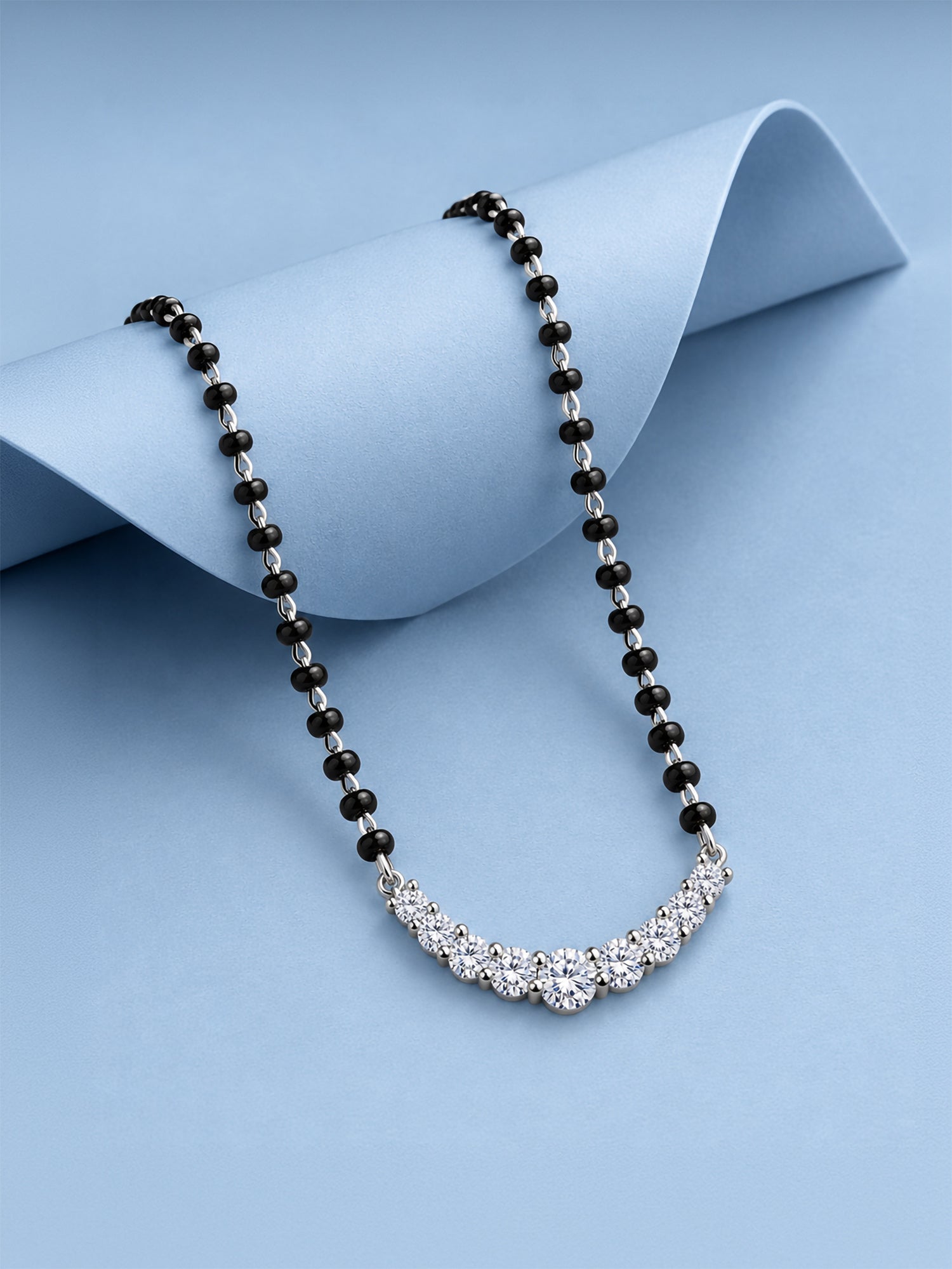 Nine Stone Silver Mangalsutra for Women