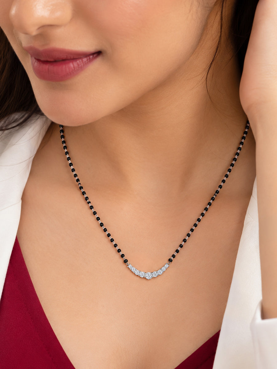 Nine Stone Silver Mangalsutra for Women
