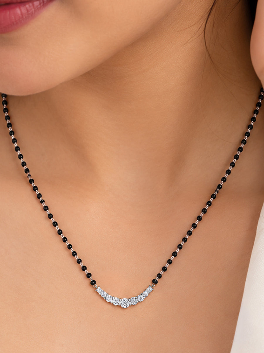 Nine Stone Silver Mangalsutra for Women