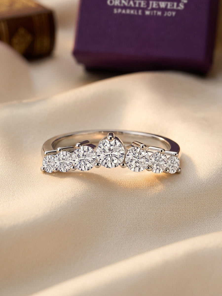 Graceful Spark American Diamond Silver Ring