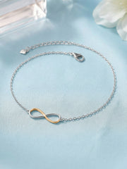 Infinity Two Tone Silver Anklet for Everyday Elegance