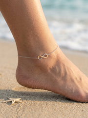 Infinity Two Tone Silver Anklet for Everyday Elegance