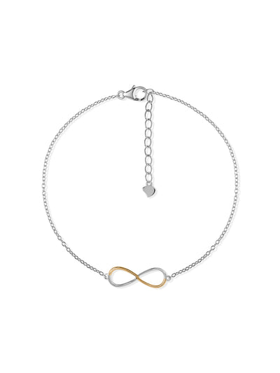 Infinity Grace Two Tone Silver Anklet For Women in 925 Silver