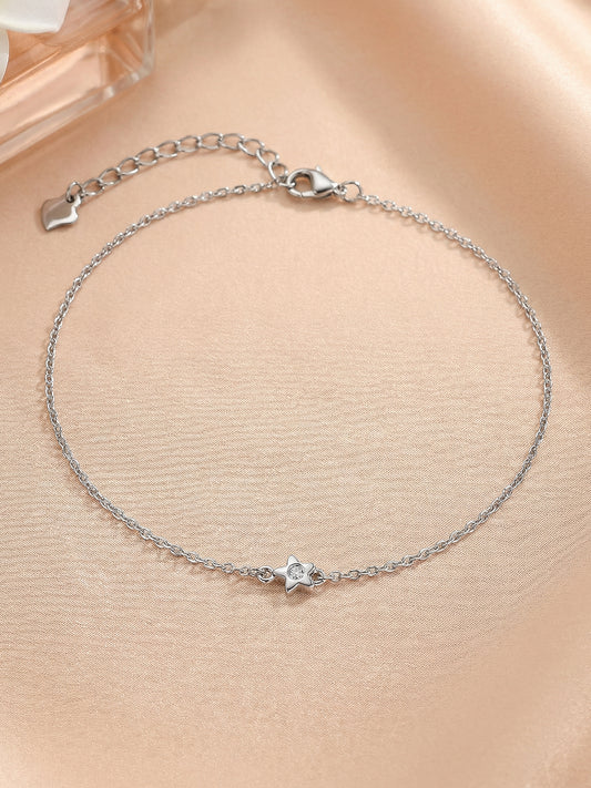 Shreya Flower Design Anklet For Women In Pure Silver