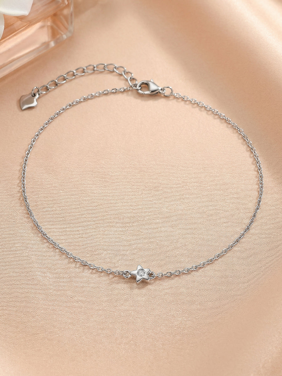 Shreya Flower Design Anklet For Women In Pure Silver