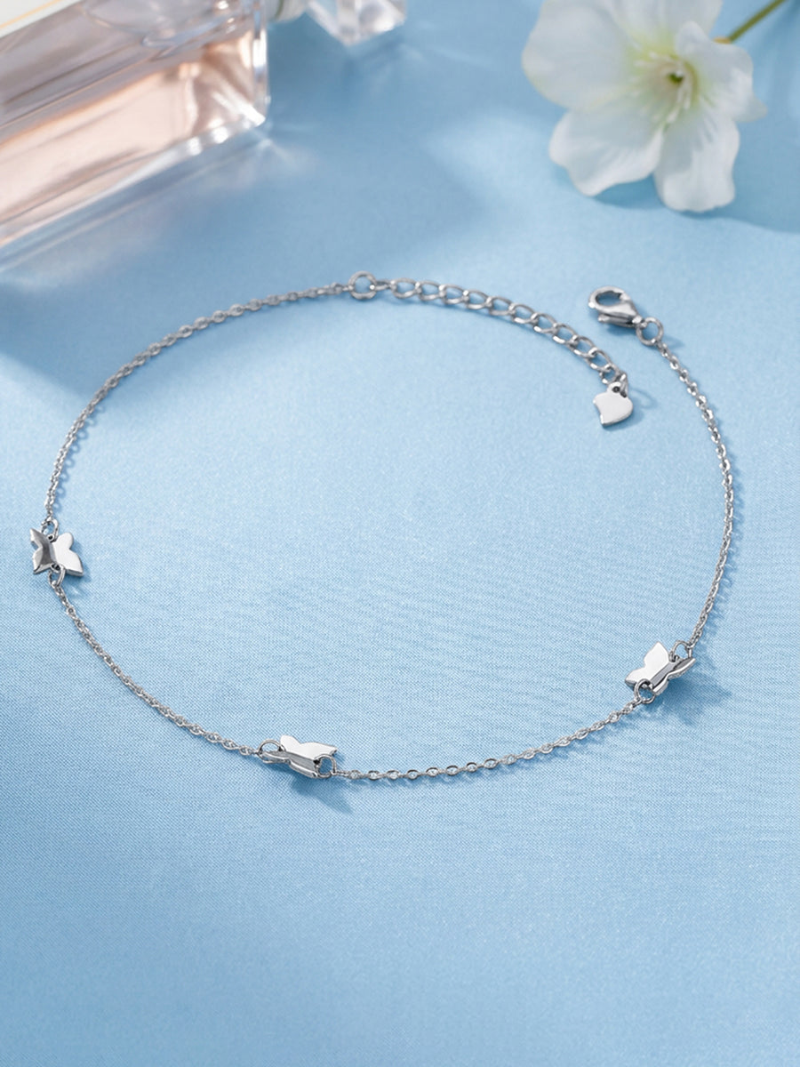Butterfly Anklet For Women In Pure Silver