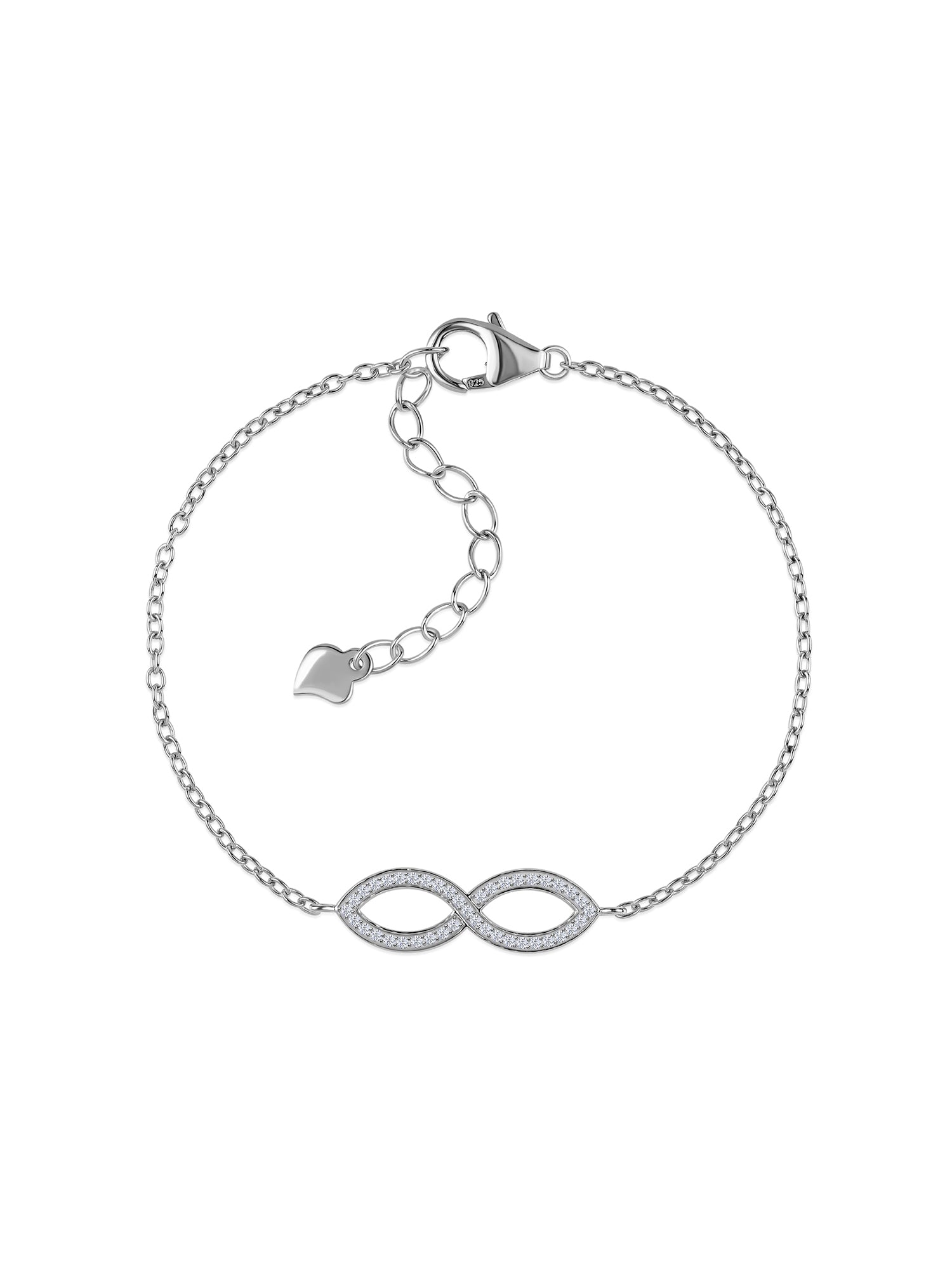 Infinity Spark American Diamond Silver Bracelet