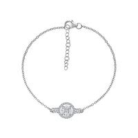 925 Silver Halo Design Cluster Bracelet For Women