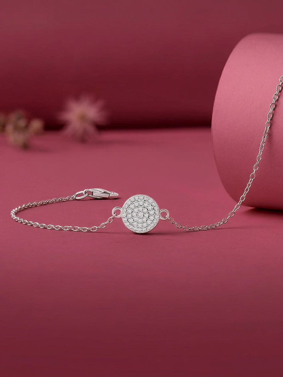 Forever Shine American Diamond Silver Bracelet