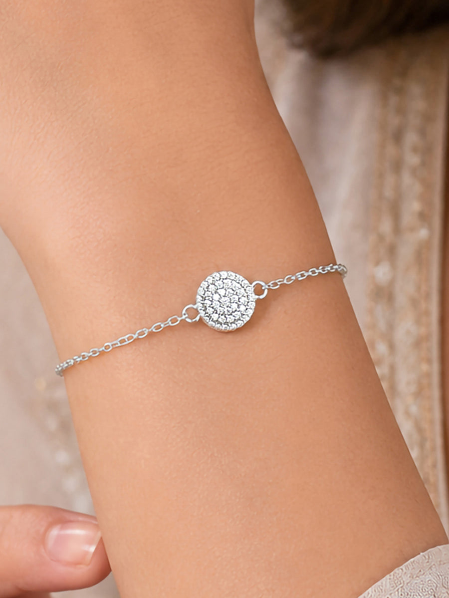 Forever Shine American Diamond Silver Bracelet For Women in 925 Silver