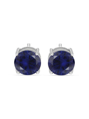 2 Carat Blue Sapphire Stud Earrings