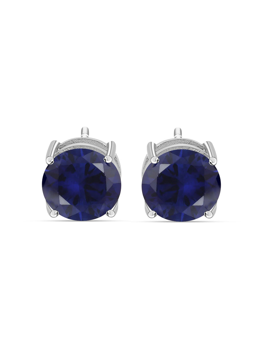 2 Carat Blue Sapphire Stud Earrings