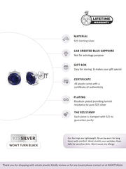 2 Carat Blue Sapphire Stud Earrings