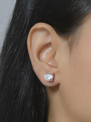 3 Carat Rose Gold Solitaire Studs For Women