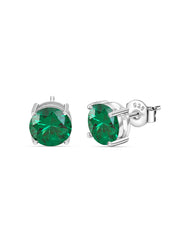 2 Carat Emerald Stud Earrings For Women