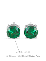 2 Carat Emerald Stud Earrings For Women