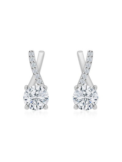 American Diamond 0.75 Carat Solitaire Stud Earrings In 925 Sterling Silver