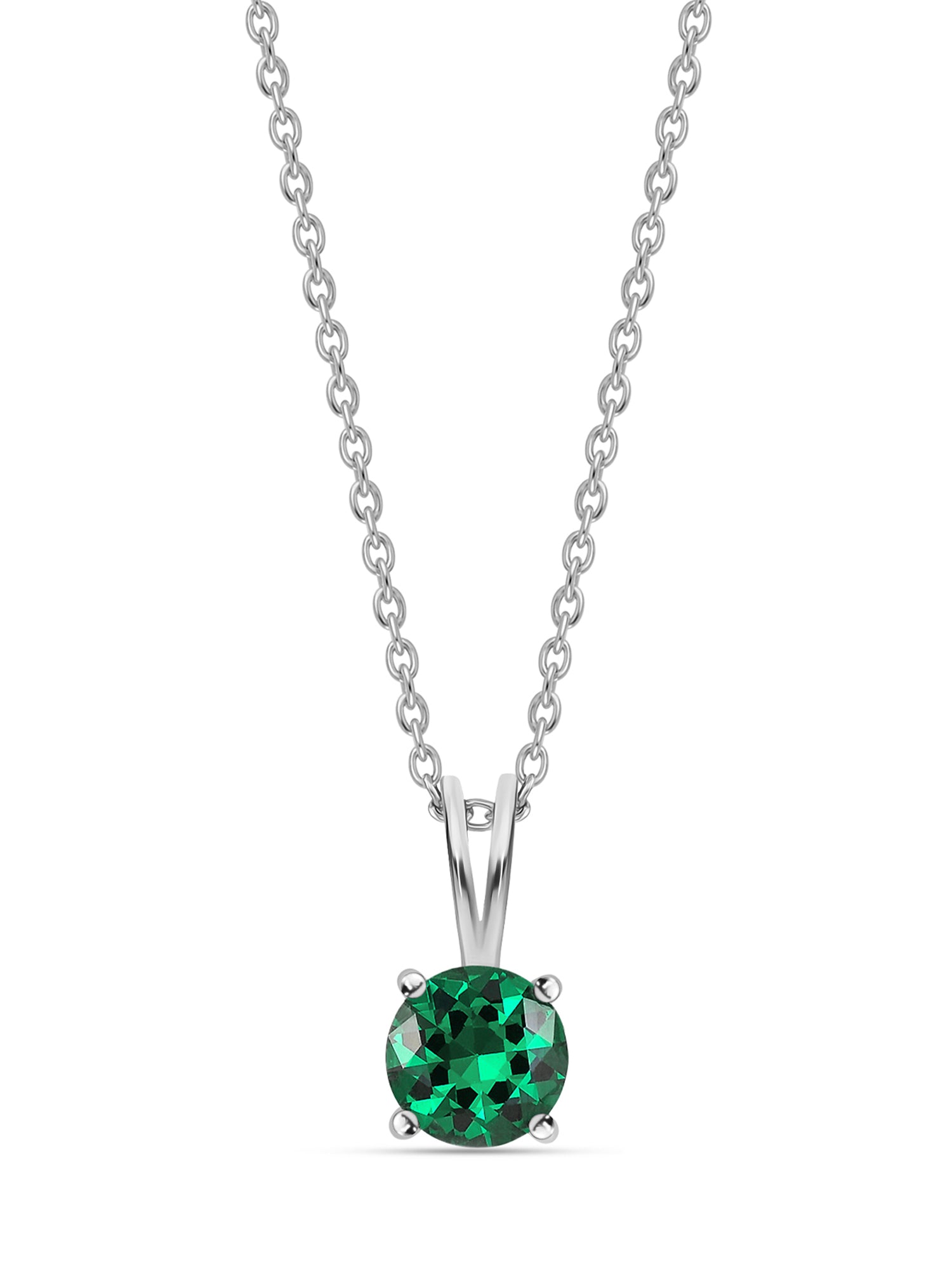 2 Carat Emerald CZ Solitaire Necklace