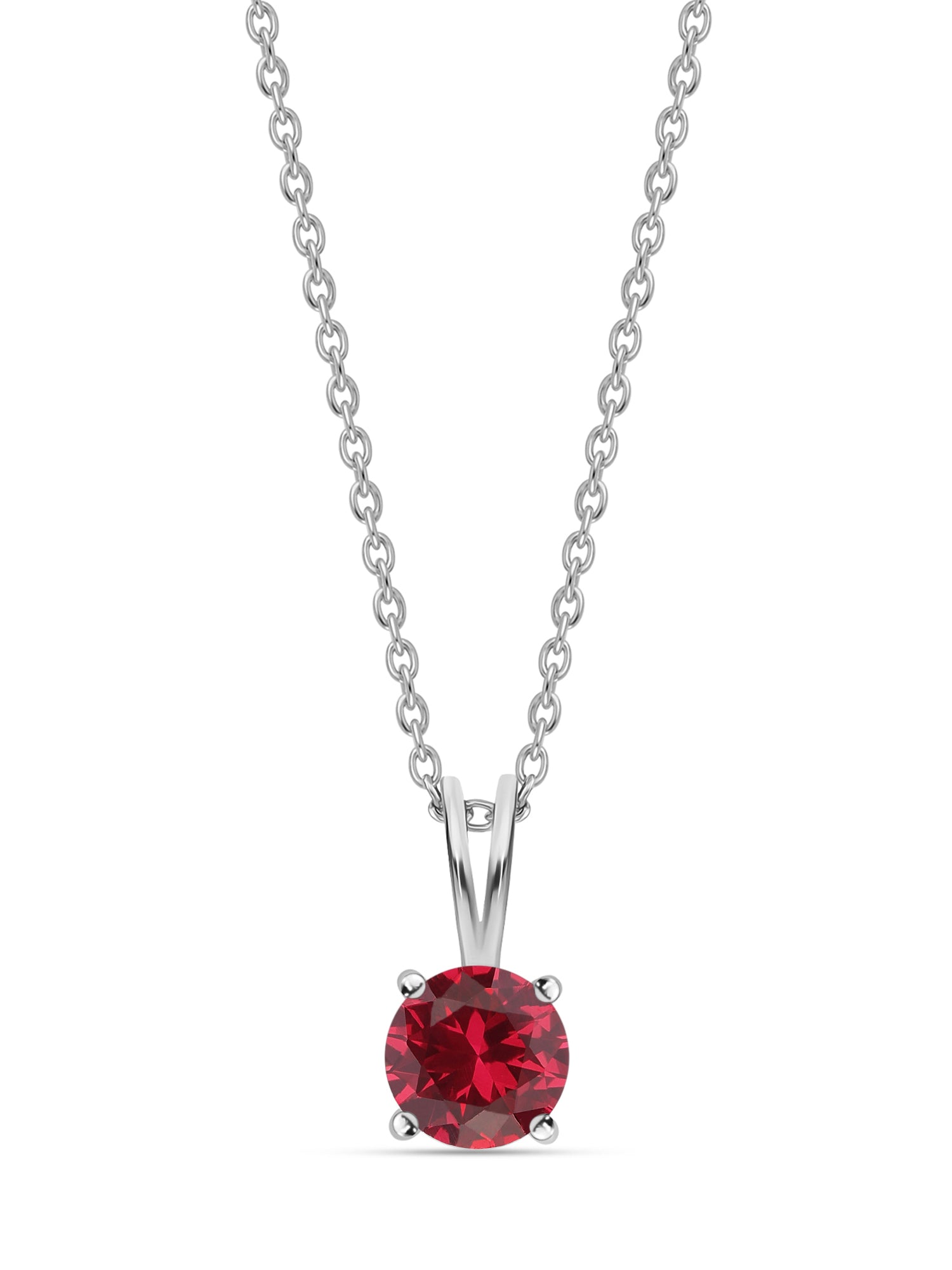 Daily Wear 2 Carat Ruby CZ Solitaire Pendant