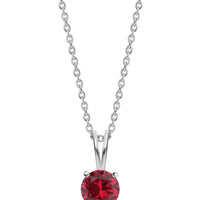 Daily Wear 2 Carat Ruby CZ Solitaire Silver Pendant for Women