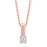 0.5 Carat CZ Rose Gold-Plated Solitaire Pendant For Women