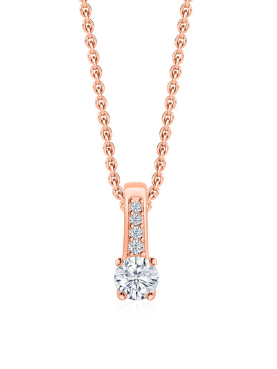 American Diamond Pendant in 925 Sterling Silver - BIS Hallmarked