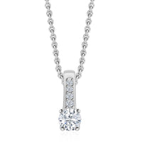 0.5 Carat American Diamond Solitaire Silver Pendant for Women