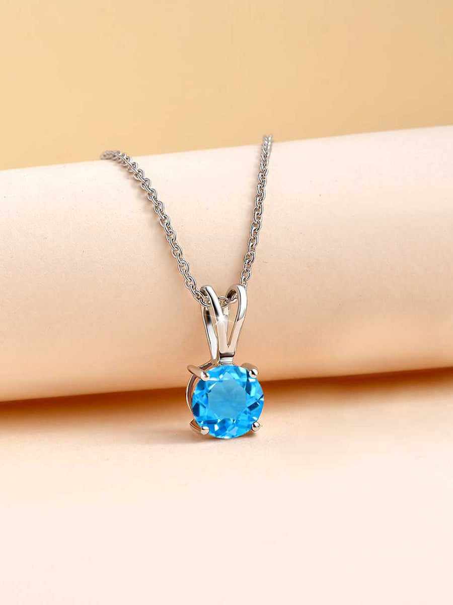 Classy Blue Topaz Pendant Necklace – Ornate Jewels