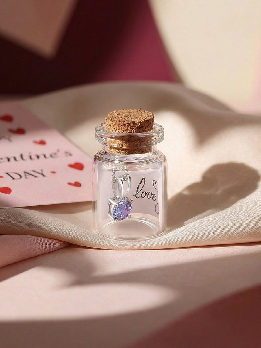 0.50 Carat Blue Topaz Pendant With Chain For Women