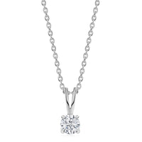 0.50 Carat Radiant Glow American Diamond Silver Solitaire Necklace