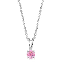 0.50 Carat Blush Glow Solitaire Pink Stone Silver Necklace