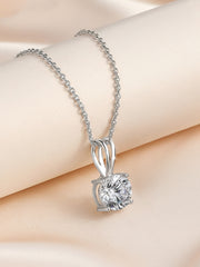 1 Carat Solitaire Pendant Necklace In 925 Silver For Women