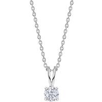 1 Carat American Diamond Silver Solitaire Necklace