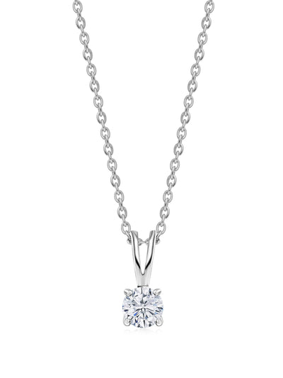 1 Carat American Diamond Silver Solitaire Necklace