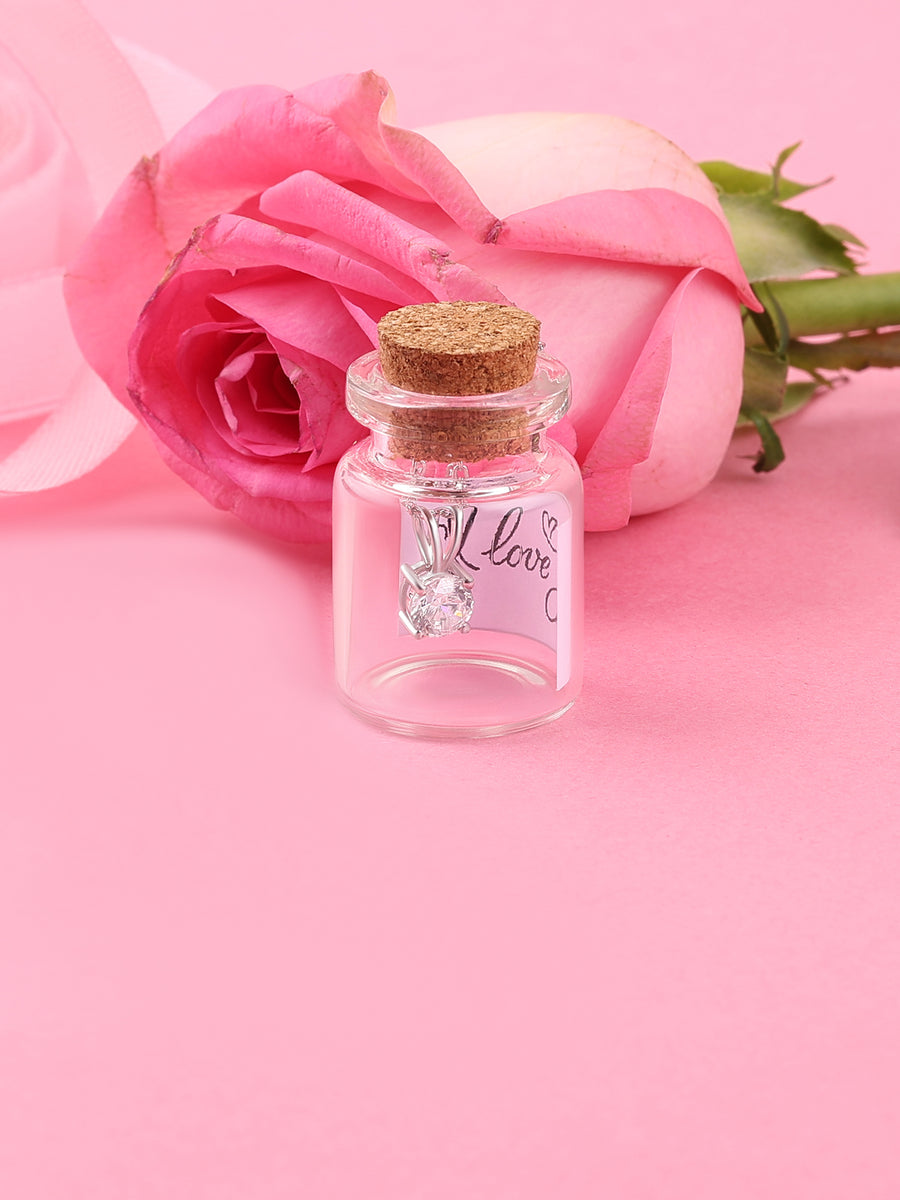 1 Carat Solitaire Pendant Necklace In 925 Silver For Women