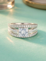 Grand Spark American Diamond Silver Ring
