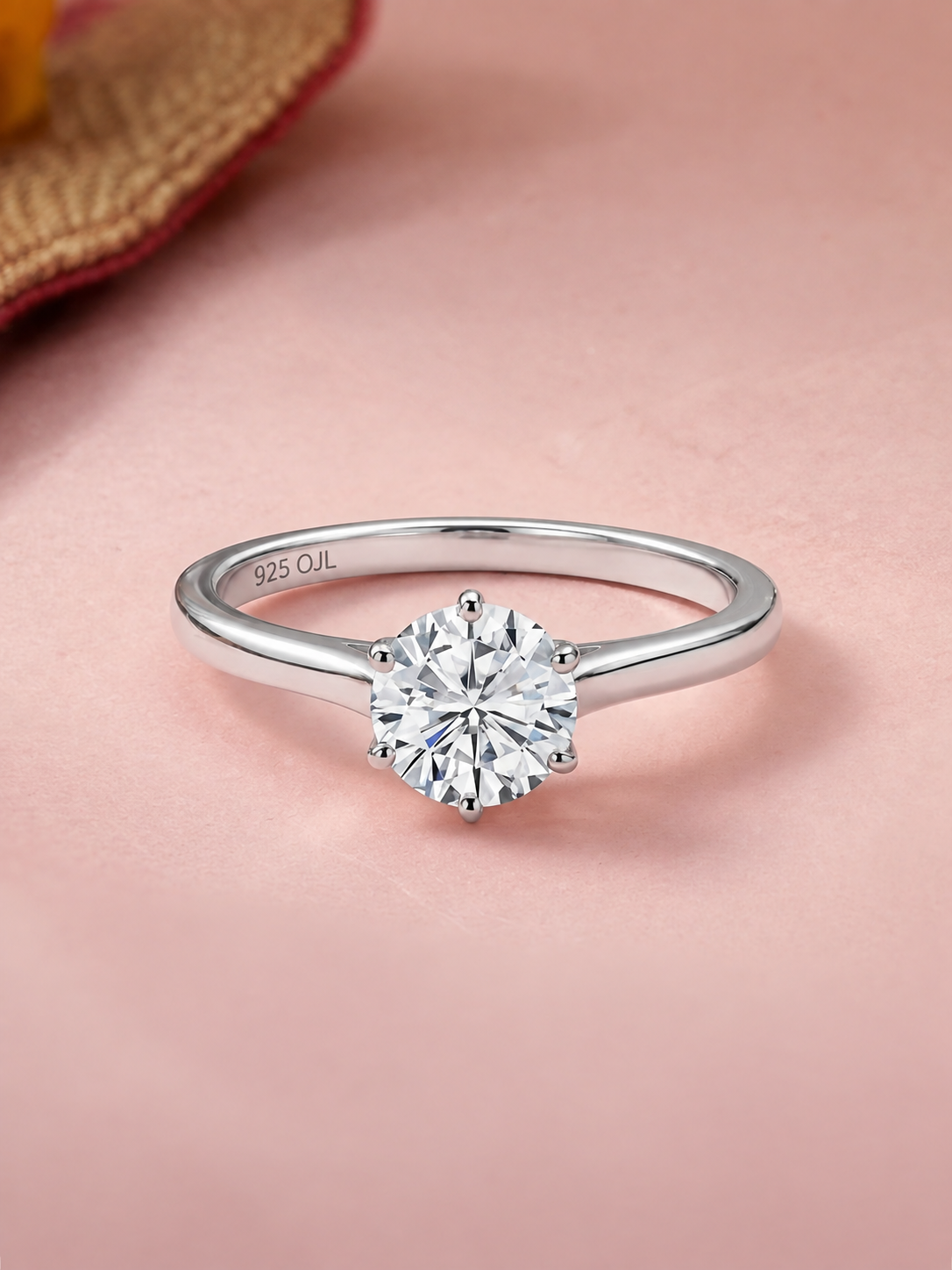 Pure 925 Sterling Silver 1.5 Carat Solitaire Ring
