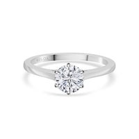 Pure 925 Sterling Silver 1.5 Carat Solitaire Ring