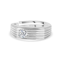 Bold Spark American Diamond Silver Men's Ring