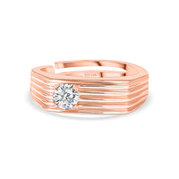 Bold Spark American Diamond Rose Gold Plated Men's Ring