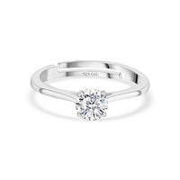 1 Carat Classic Solitaire Adjustable Engagement Silver Ring For Women