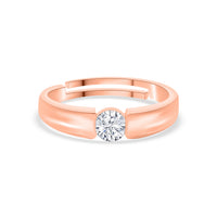 1 Ct. American Diamond Rose Gold Plated Adjustable Ring for Men