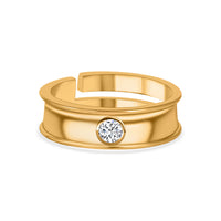 Radiant Love American Diamond Gold Plated Adjustable Ring for Her