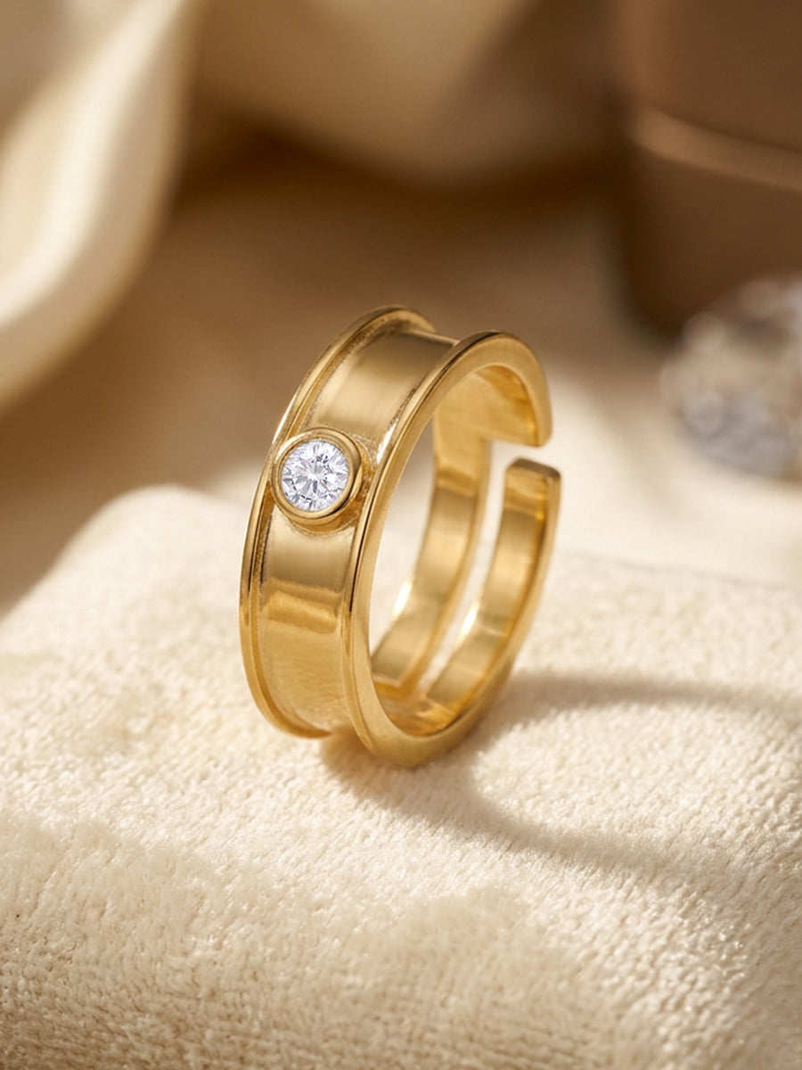 Radiant Love American Diamond Silver Ring