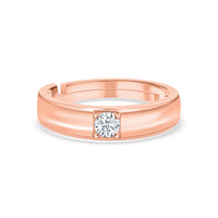0.5 Carat 925 Pure Adjustable Rose Gold Plated Ring for Him